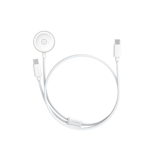 Recci RCW-39 2in1 Smart Watch Wireless Charging Cable White 