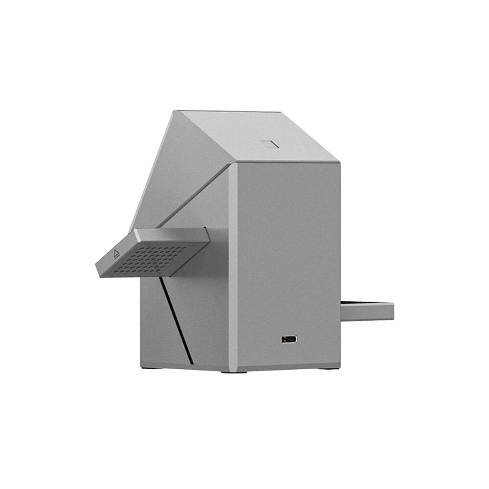 Recci RCW-47 Geometry Series Qi2 Charging Technology Rubik's Cube Ambient Light Phone &amp; Smartwatch &amp; Headphone 15W 3in1 Wireless Charging Stand Gray 