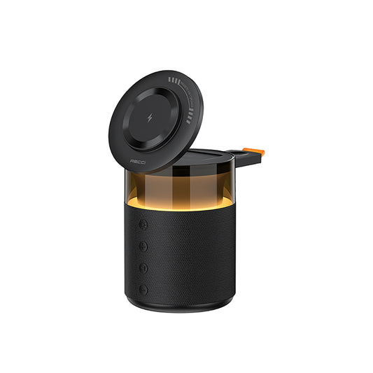 Recci RCW-51 Wireless Charging Stand with Ambient Light Bluetooth Speaker Black 