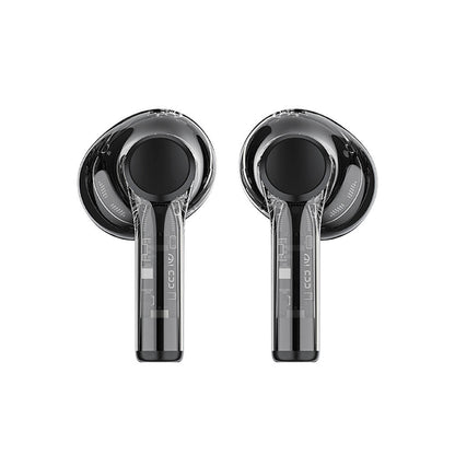Recci REP-W50 Şeffaf Tasarım Hi-Fi Ses Kaliteli Bluetooth v5.3 Amber Serisi Kulak İçi Kulaklık Siyah