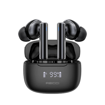 Recci REP-W77 Warrior Serisi ANC Özellikli TWS Kulak İçi Bluetooth v5.3 Kulaklık Siyah