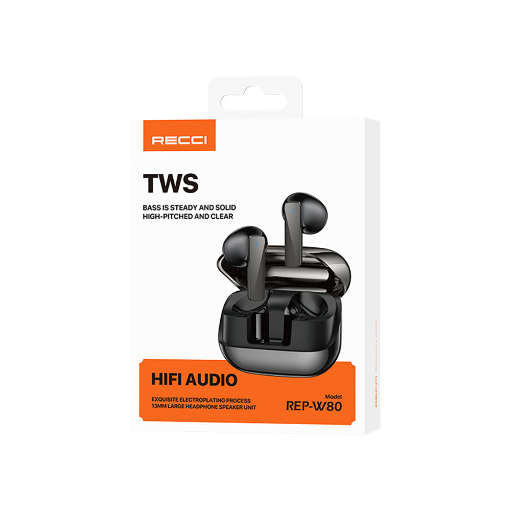 Recci REP-W80 Hi-Fi Ses Kaliteli TWS Kulak İçi Bluetooth v5.3 Kulaklık Beyaz