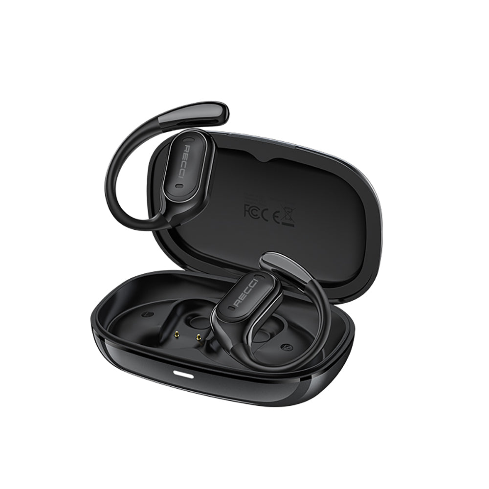 Recci REP-W92 OWS Wireless Hi-Fi Ses Kaliteli Bluetooth v5.3 Kulak İçi Kulaklık Siyah
