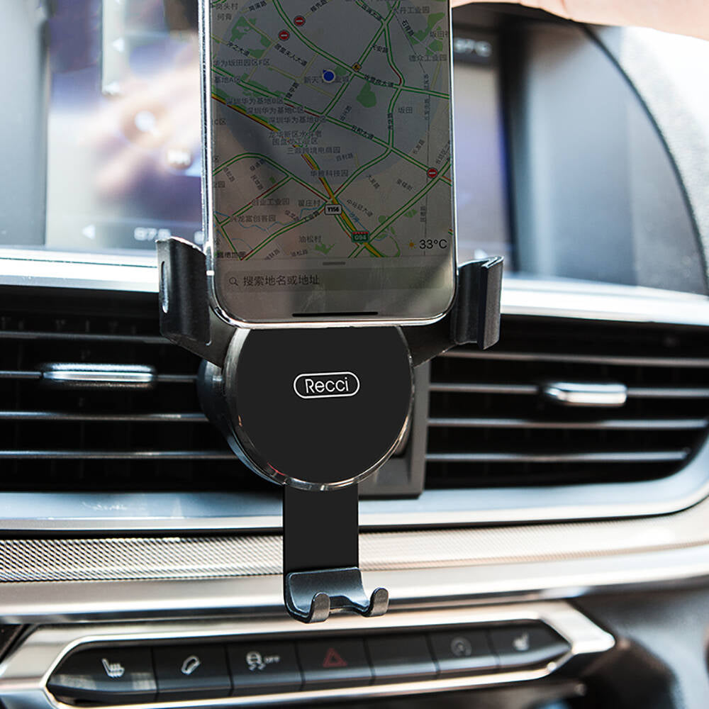 Recci RHO-C05 Non-Slip Design 360 Degree Rotating Head Car Phone Holder Black 