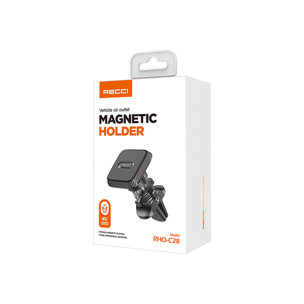 Recci RHO-C28 In-Car Magnetic Phone Holder Vent Design Black