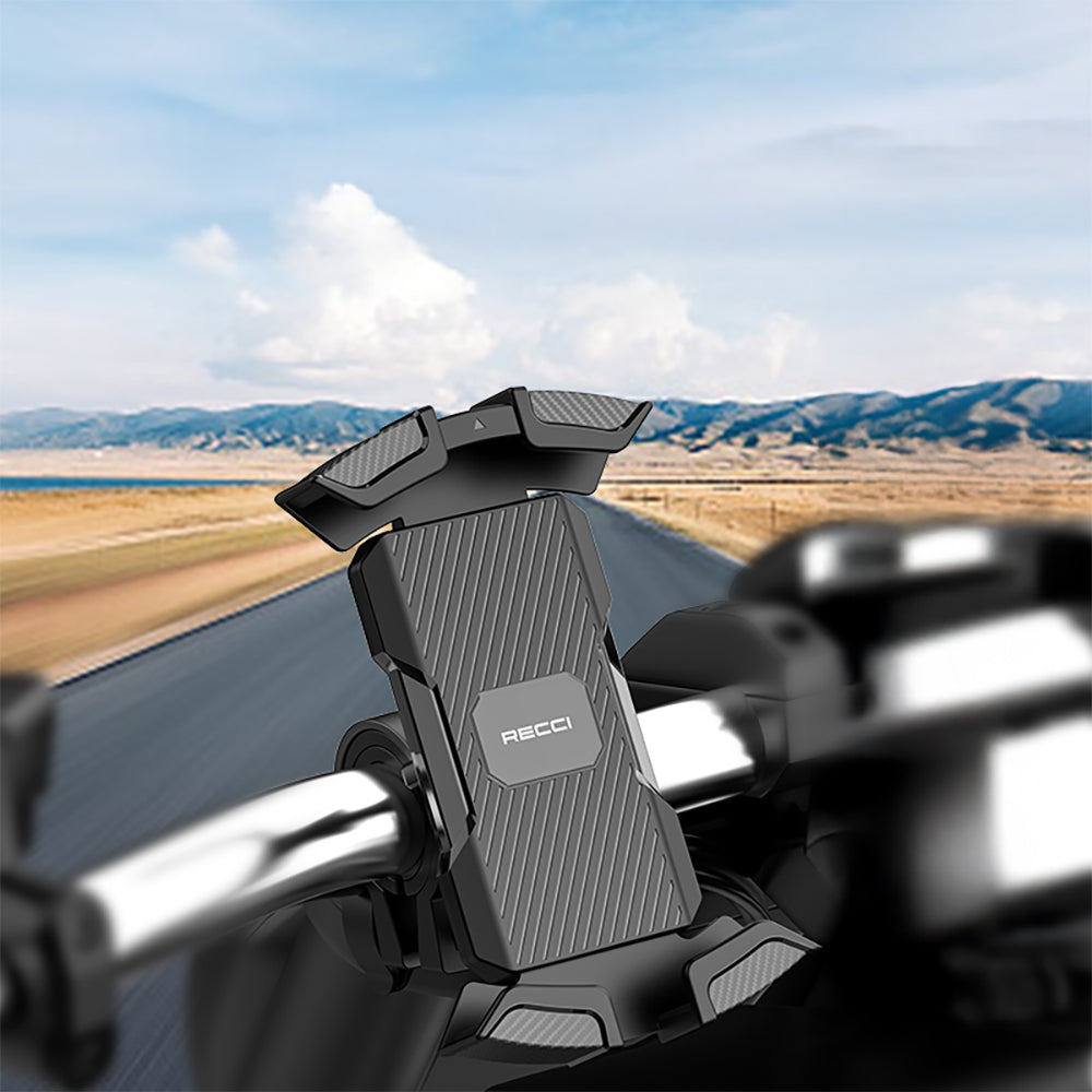 Recci RHO-C33 360° Rotatable Adjustable Motorcycle and Bicycle Phone Holder Black 
