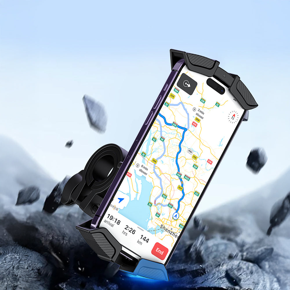 Recci RHO-C33 360° Rotatable Adjustable Motorcycle and Bicycle Phone Holder Black 