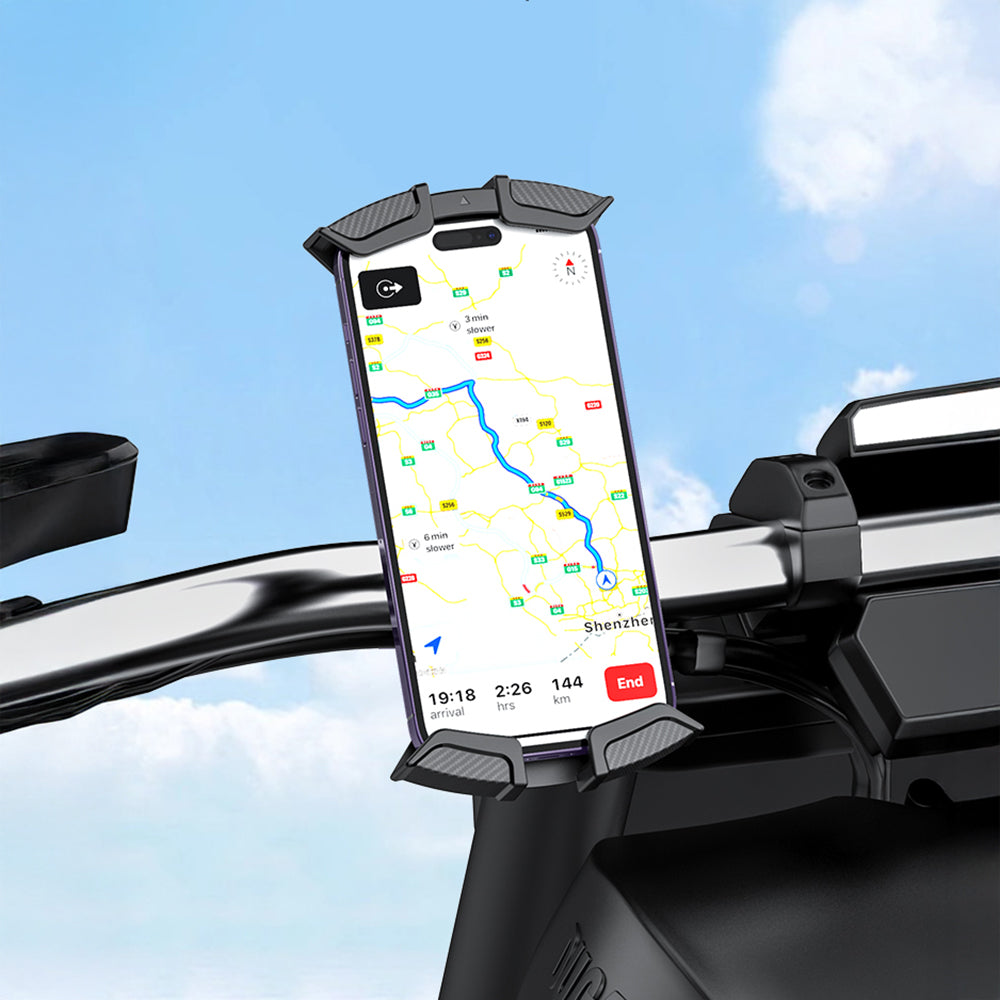 Recci RHO-C33 360° Rotatable Adjustable Motorcycle and Bicycle Phone Holder Black 