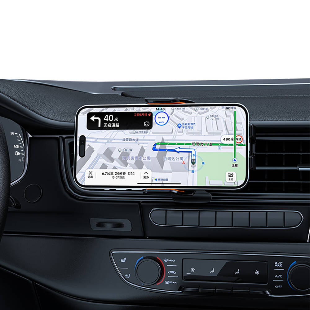 Recci RHO-C38 Mars Series M-safe Charging Feature Blue Light Indicator Car Phone Holder Black 