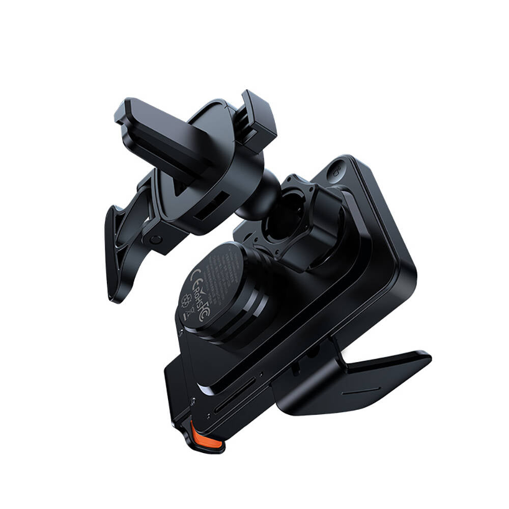 Recci RHO-C38 Mars Series M-safe Charging Feature Blue Light Indicator Car Phone Holder Black 