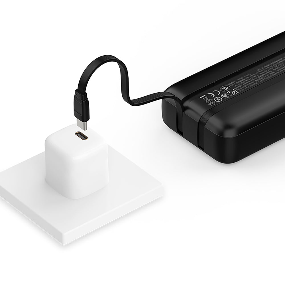Recci RPB-P68 PD 20W Dijital LED Göstergeli Hızlı Şarj Özellikli Type-C ve Lightning Kablolu Powerbank 22.5W 20000mAh