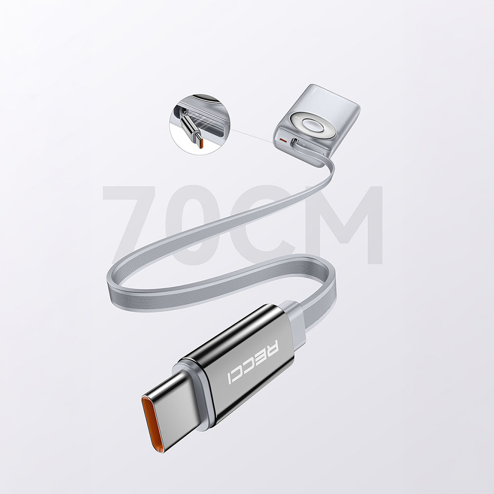 Recci RPB-P72 Hızlı Şarj Özellikli Type-C Kablolu Powerbank 65W 20.000mAh Siyah