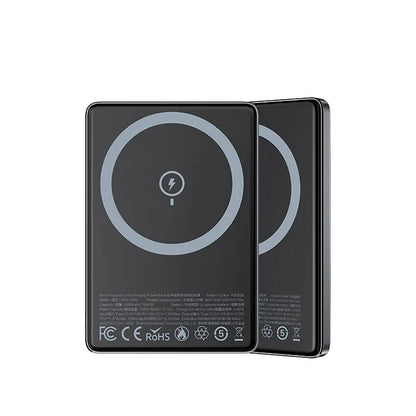 Recci RPB-W20 Taşınabilir Wireless Şarj ve PD Hızlı Şarj Özellikli Powerbank 15W 4900mAh Gold
