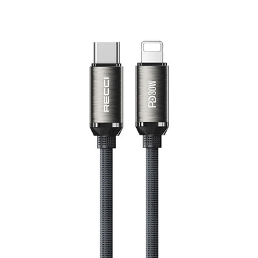 Recci RS35CL Type-C to Lightning PD 30W Örgü Tasarımlı Hızlı Şarj Özellikli Data ve Şarj Kablosu 1M