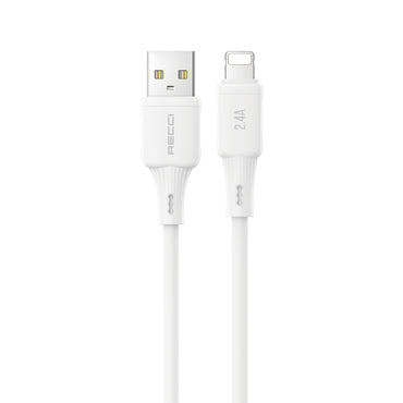 Recci RS52L USB-A to Lightning 2.4A Hızlı Şarj Özellikli Data ve Şarj Kablosu 1M