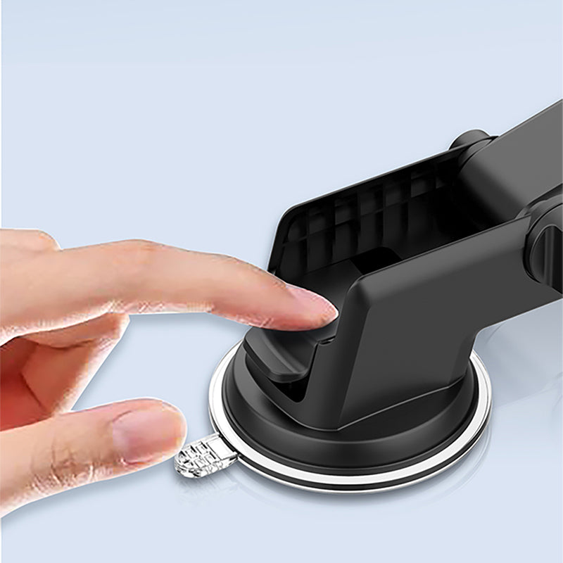 Recci RZ02 Automatic Mechanism Extendable Telescopic Suction Cup Design Car Phone Holder Black
