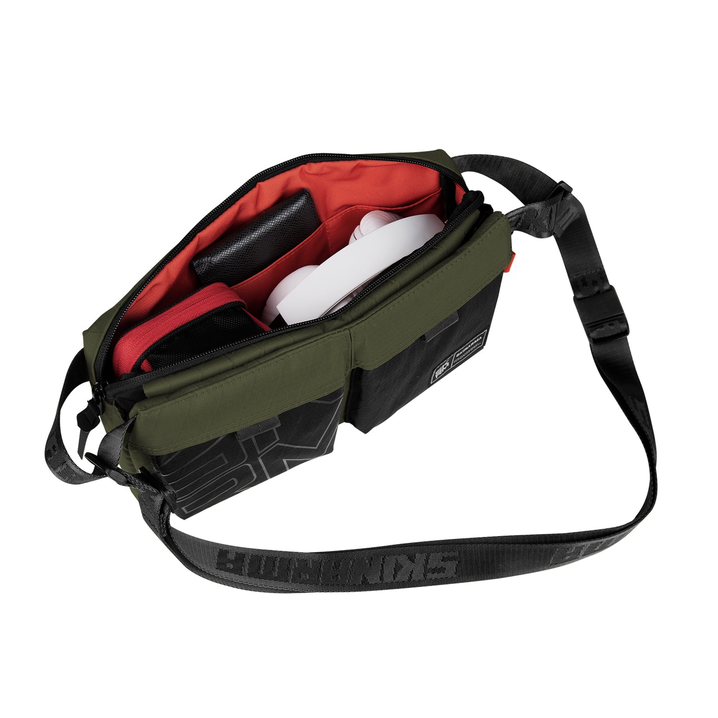 Skinarma Jager Naylon Scout Boyun Askı Kayışlı Çapraz Vücut Çantası Siyah