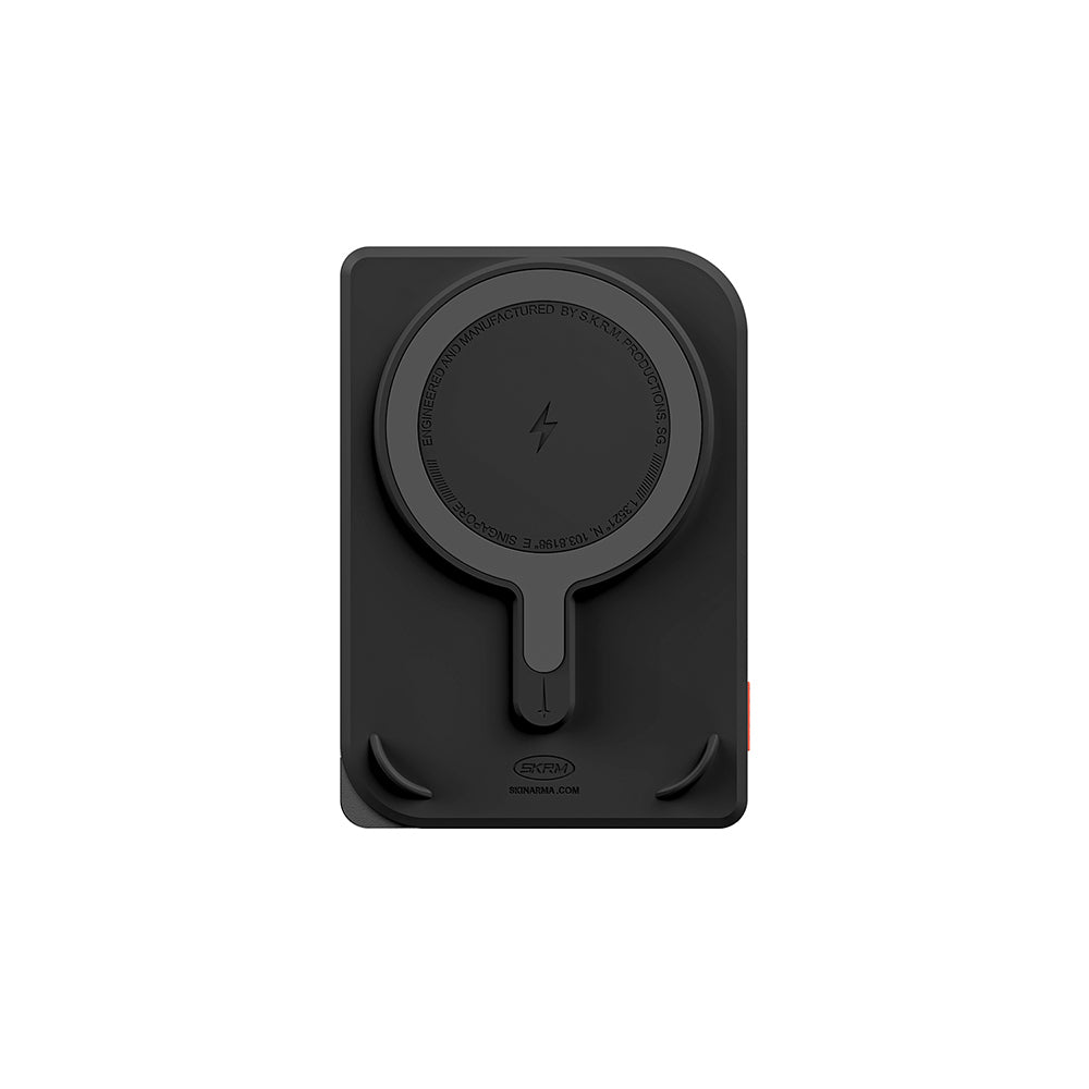 Skinarma Nexus Mecha Kablosuz ve PD Hızlı Şarj Özellikli Metal Standlı Taşınabilir Powerbank 20W 5000mAh Açık Gri