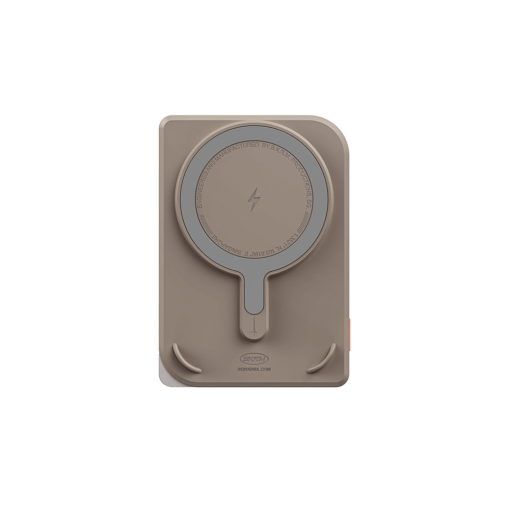 Skinarma Nexus Mecha Kablosuz ve PD Hızlı Şarj Özellikli Metal Standlı Taşınabilir Powerbank 20W 5000mAh Siyah