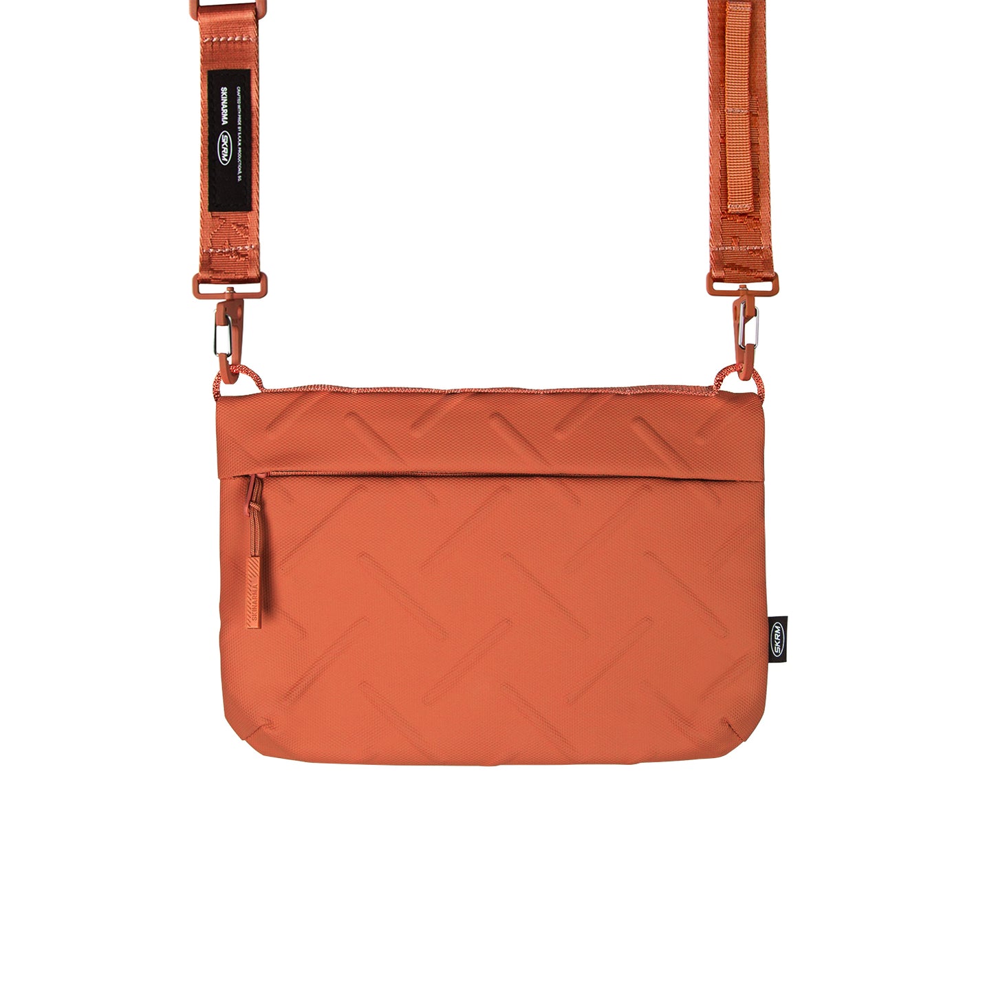 Skinarma Satchel Juno Patterned Nylon Scout Wrist Strap Accessory Bag Orange 