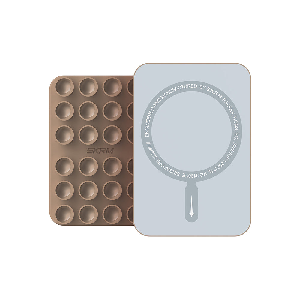 Skinarma Stax Magnetik Vakumlu Telefon Tutucu Kahverengi