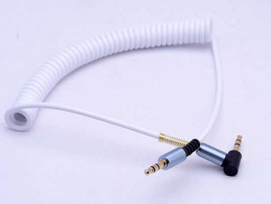Spring Spiral Aux Cable Spiral Aux Cable White