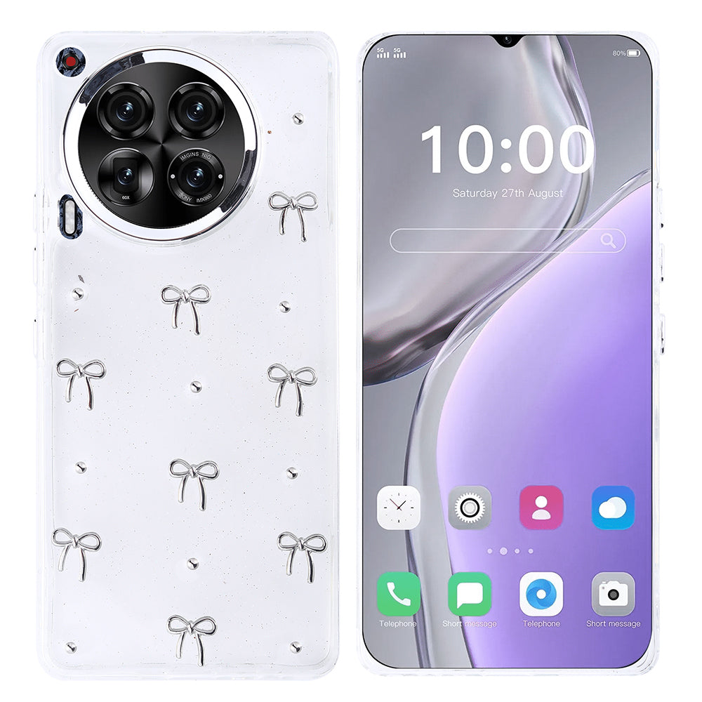 Tecno Camon 30 Case Airbag Design Glitter Transparent Zore Polar Cover Cherry