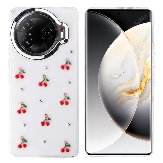 Tecno Camon 30 Pro 5G Case Airbag Design Glitter Transparent Zore Polar Cover Cherry
