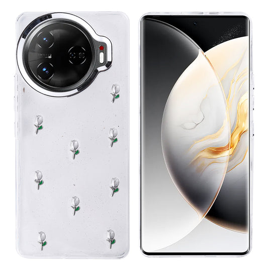 Tecno Camon 30 Pro 5G Case Airbag Design Glitter Transparent Zore Polar Cover Tulip