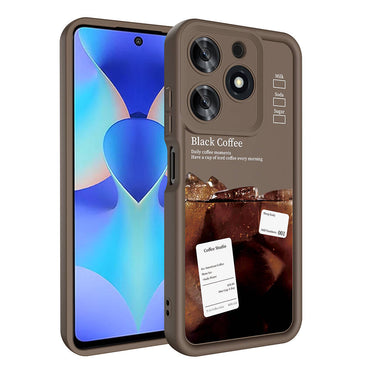 Tecno Spark 10 Pro 4G Case Camera Protection Printed Back Surface Zore Classy Cover White 