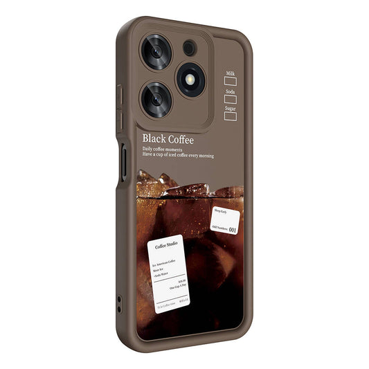 Tecno Spark 10 Pro 4G Case Camera Protection Printed Back Surface Zore Classy Cover Dark Brown 