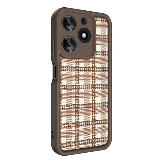 Tecno Spark 10 Pro 4G Case Camera Protection Printed Back Surface Zore Classy Cover Light Brown 