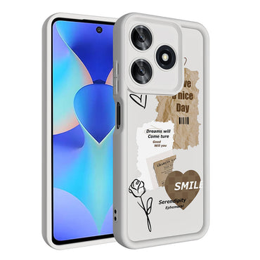 Tecno Spark 10C Case Camera Protection Printed Back Surface Zore Classy Cover Black 