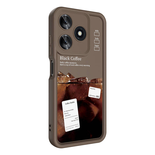 Tecno Spark 10C Case Camera Protection Printed Back Surface Zore Classy Cover Dark Brown 