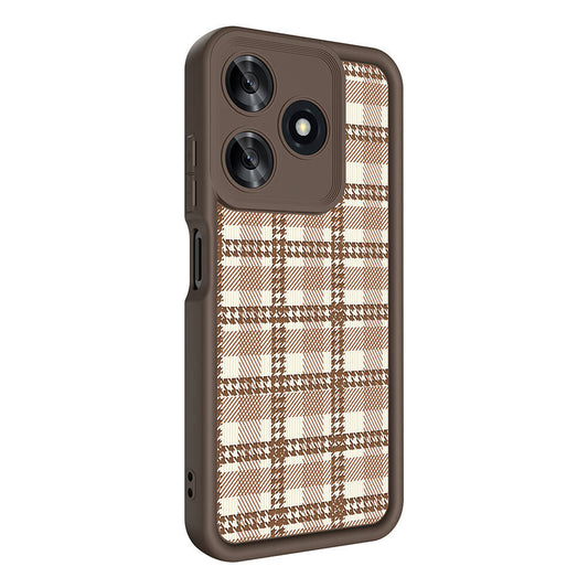 Tecno Spark 10C Case Camera Protection Printed Back Surface Zore Classy Cover Light Brown 