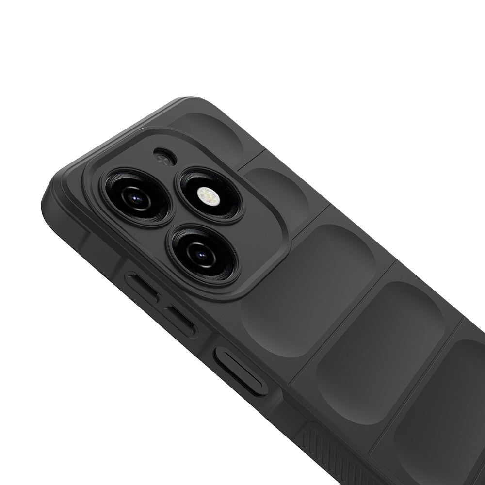 Tecno Spark 20 Case Flexible TPU Hollow Back Surface Design Zore Ethnic Silicone Cover Black
