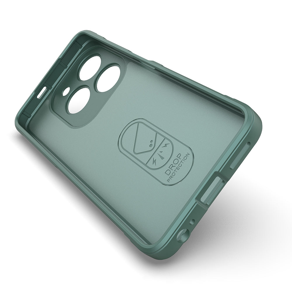 Tecno Spark 20 Case Flexible TPU Hollow Back Surface Design Zore Ethnic Silicone Cover Dark Green