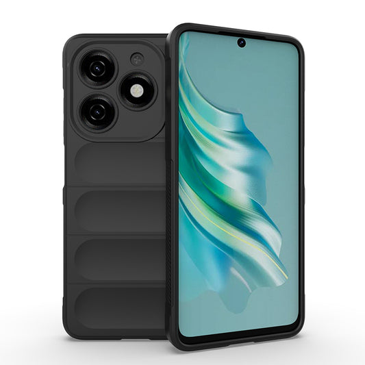 Tecno Spark 20 Case Flexible TPU Hollow Back Surface Design Zore Ethnic Silicone Cover Black