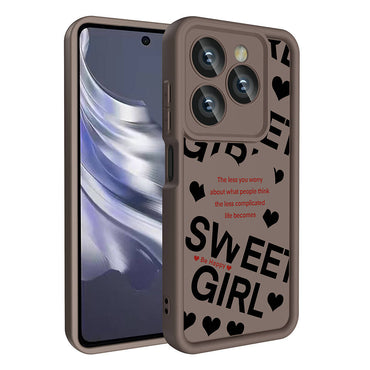 Tecno Spark 20 Case Camera Protection Printed Back Surface Zore Classy Cover Light Brown 