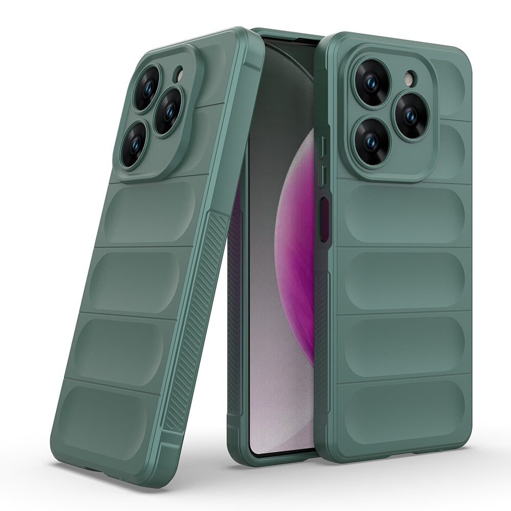 Tecno Spark 20 Pro 4G Case Flexible TPU Hollow Back Surface Design Zore Ethnic Silicone Cover Dark Green 