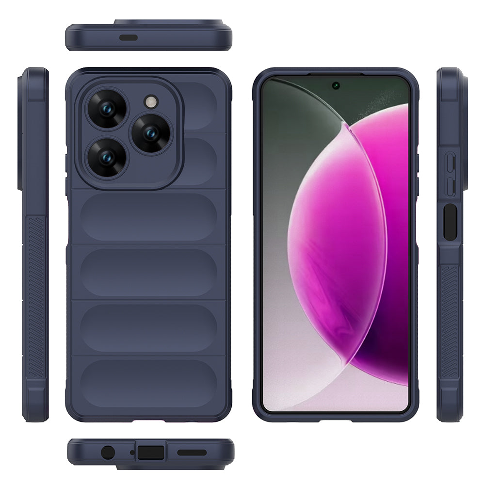 Tecno Spark 20 Pro 4G Case Flexible TPU Hollow Back Surface Design Zore Ethnic Silicone Cover Dark Green 
