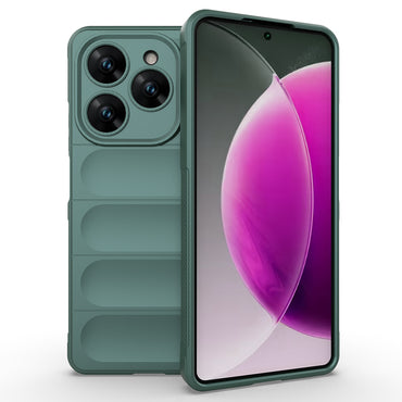 Tecno Spark 20 Pro 4G Case Flexible TPU Hollow Back Surface Design Zore Ethnic Silicone Cover Dark Green 