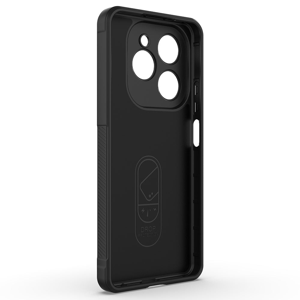 Tecno Spark 20 Pro 4G Case Flexible TPU Hollow Back Surface Design Zore Ethnic Silicone Cover Black 