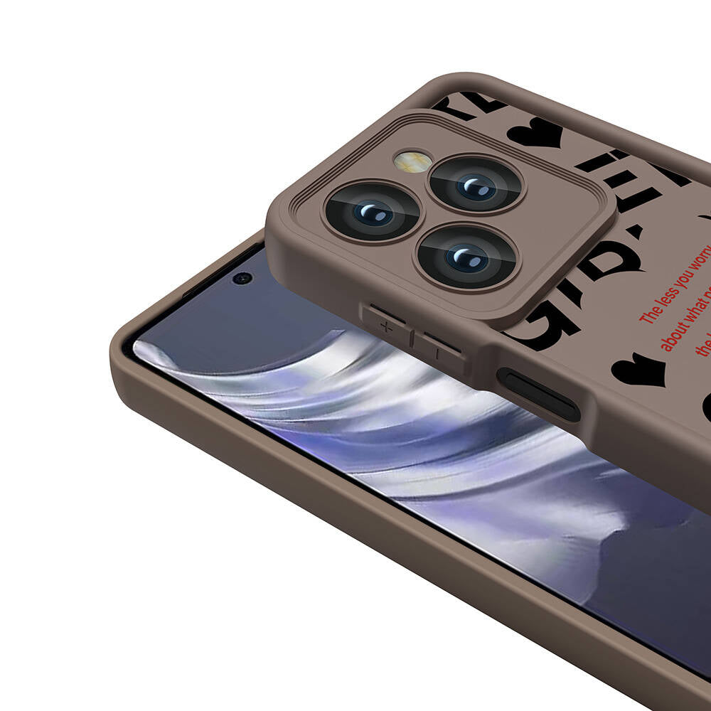 Tecno Spark 20 Pro 5G Case Camera Protection Printed Back Surface Zore Classy Cover Light Brown 