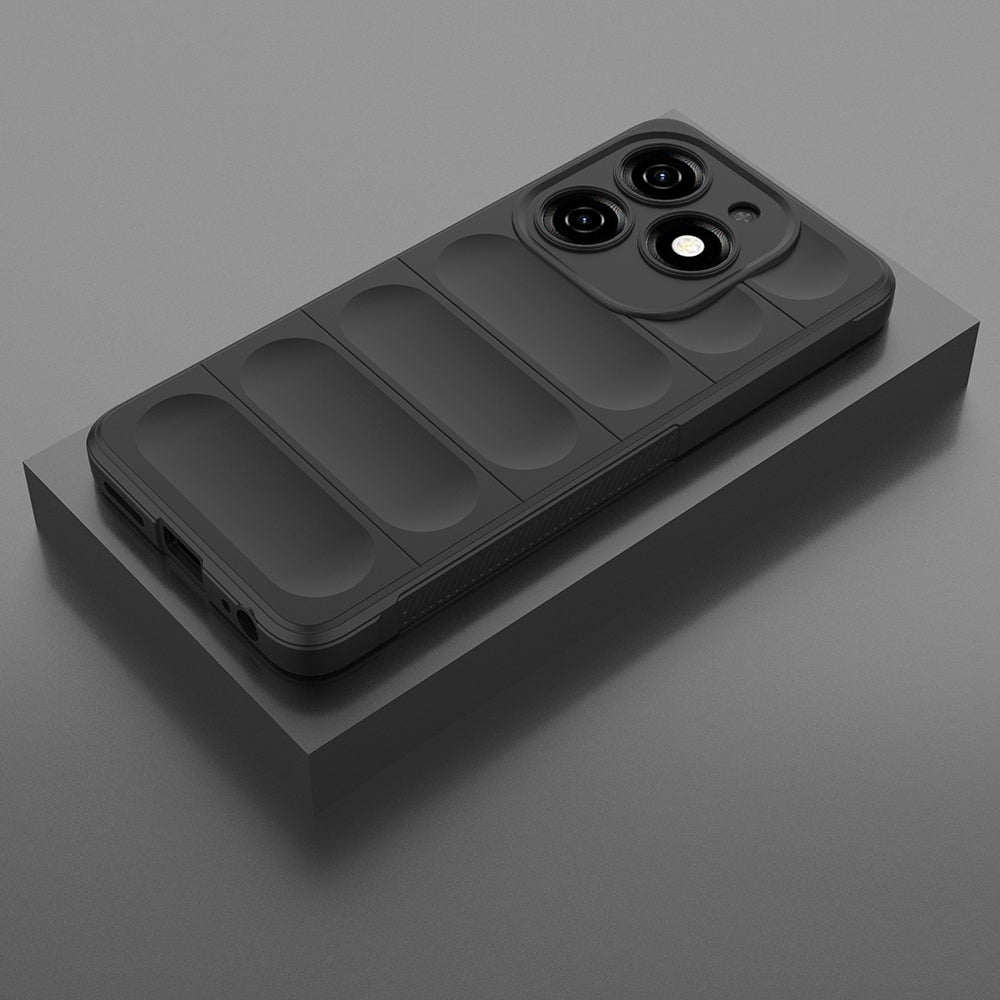 Tecno Spark 20C Case Flexible TPU Hollow Back Surface Design Zore Ethnic Silicone Cover Black