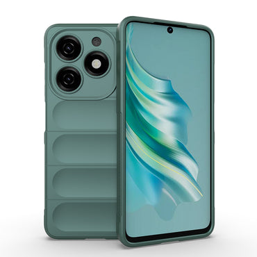 Tecno Spark 20C Case Flexible TPU Hollow Back Surface Design Zore Ethnic Silicone Cover Dark Green