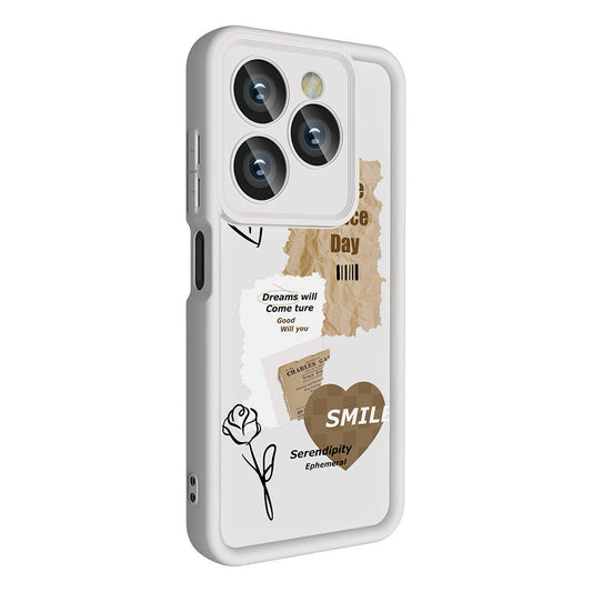 Tecno Spark 20C Case Camera Protection Printed Back Surface Zore Classy Cover White 