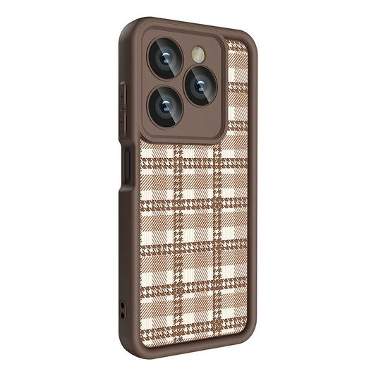 Tecno Spark 20C Case Camera Protection Printed Back Surface Zore Classy Cover Light Brown 