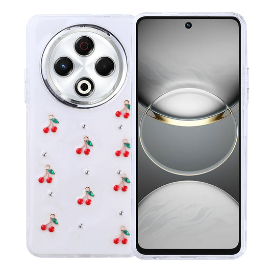 Tecno Spark 30 4G Case Airbag Design Glitter Transparent Zore Polar Cover Cherry