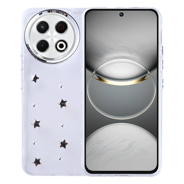 Tecno Spark 30 Pro Case Airbag Design Glitter Transparent Zore Pole Cover Bow